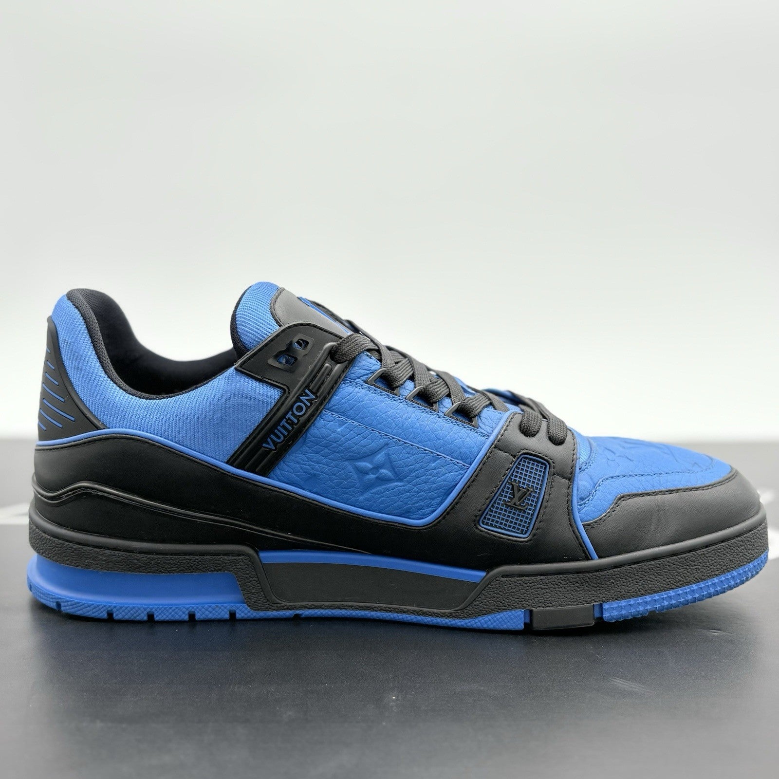Size 11 LV (12-12.5 US) Louis Vuitton Trainer ' Black Blue ' | GREAT CONDITION!