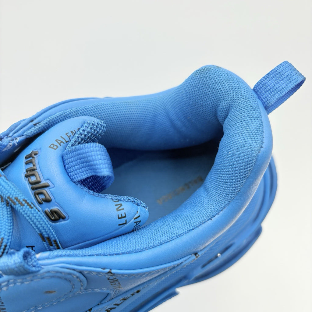 Size 45 (12 US) - Balenciaga Triple S ' All Over Logo - Blue ' | GREAT CONDITION