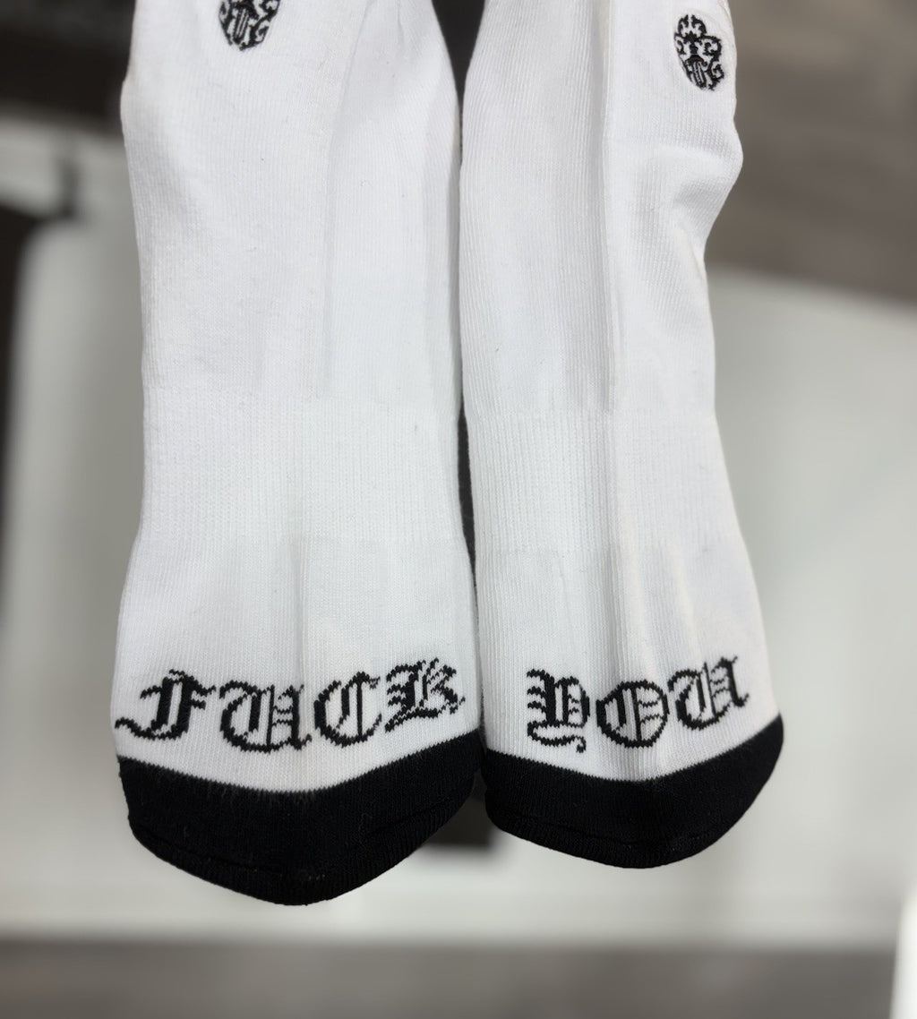 Size Large (9-13 US) - Chrome Hearts Miami Socks ' White ' | NEW!