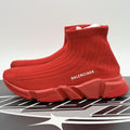 Size 41 (8 US) - Balenciaga Speed Trainer Rib Knit Rouge ' Red ' | GREAT COND!