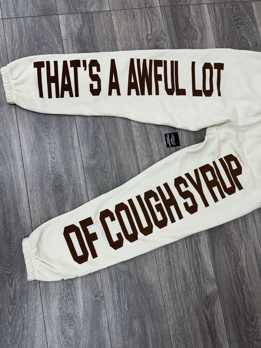 Size XL - That's A Awful Lot Of Cough Syrup Sweats x MLK ‘ Tan ‘ | NEW!