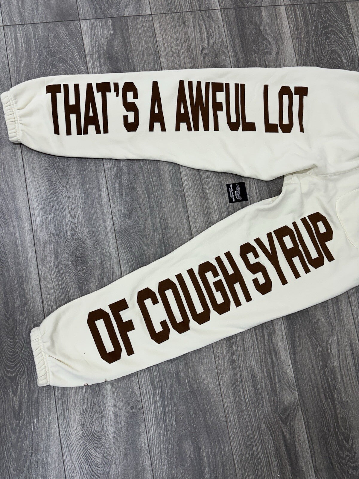 Size XL - That's A Awful Lot Of Cough Syrup Sweats x MLK ‘ Tan ‘ | NEW!