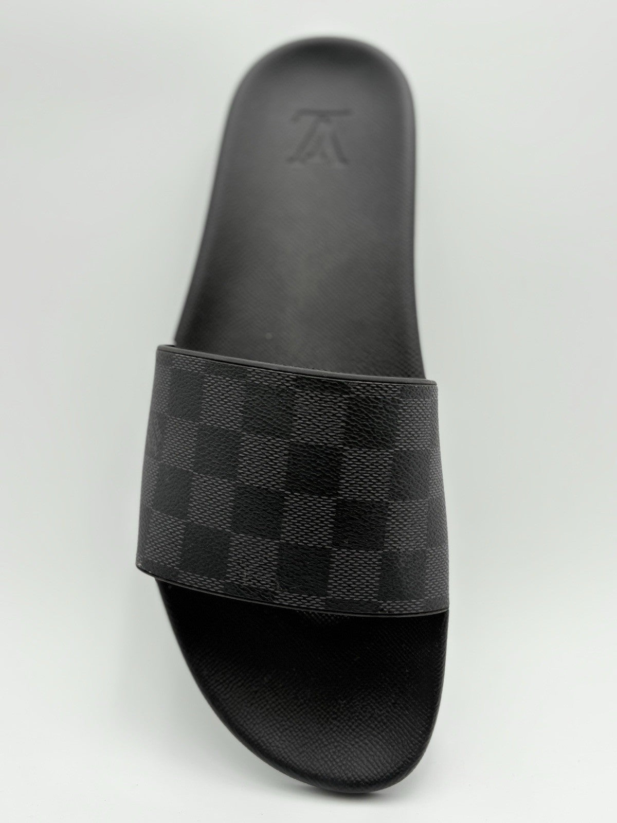 Size 10 LV (11-11.5 US) Louis Vuitton Damier Sandals ' Black Grey ' | GREAT COND