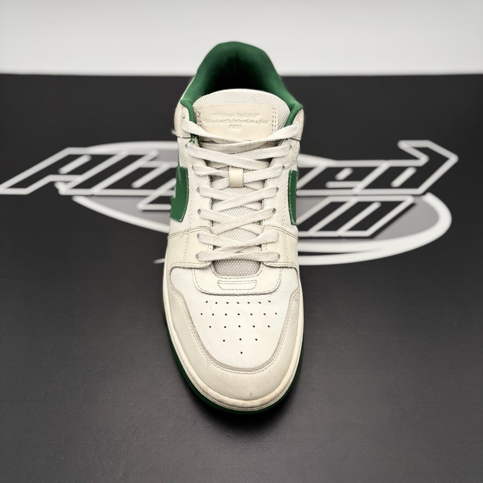 Size 43 (10 US) Off-White Out of Office ' White, Green ' | GOOD CONDITION!