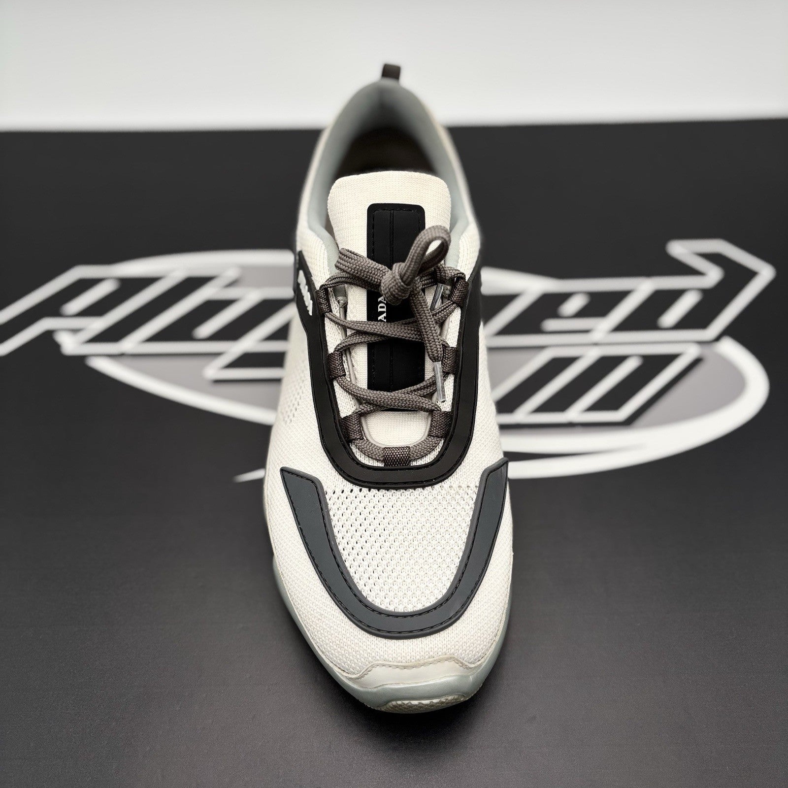 Size 6.5 UK (7.5 US) Prada Cloudbust Mesh ' White, Grey ' | GOOD CONDITION!