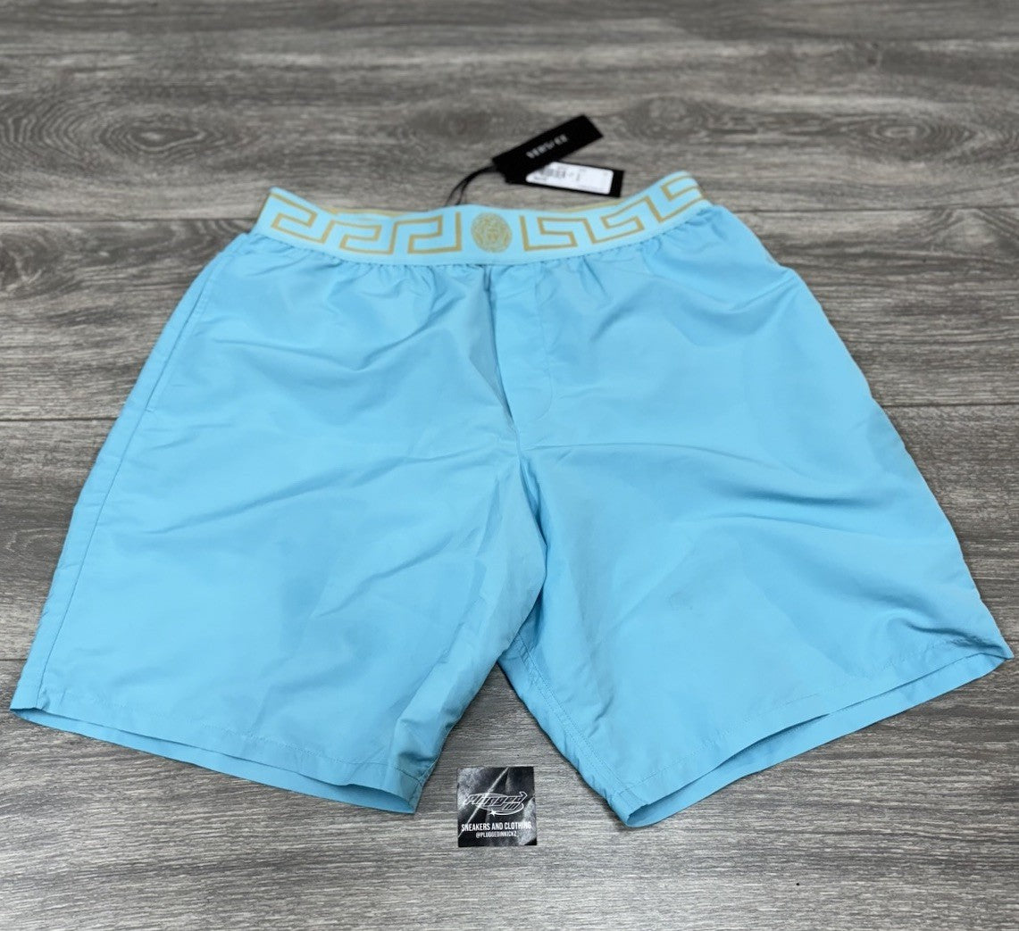 Size 5 - Versace Greca Border Swim Shorts' Blue ' | NEW!