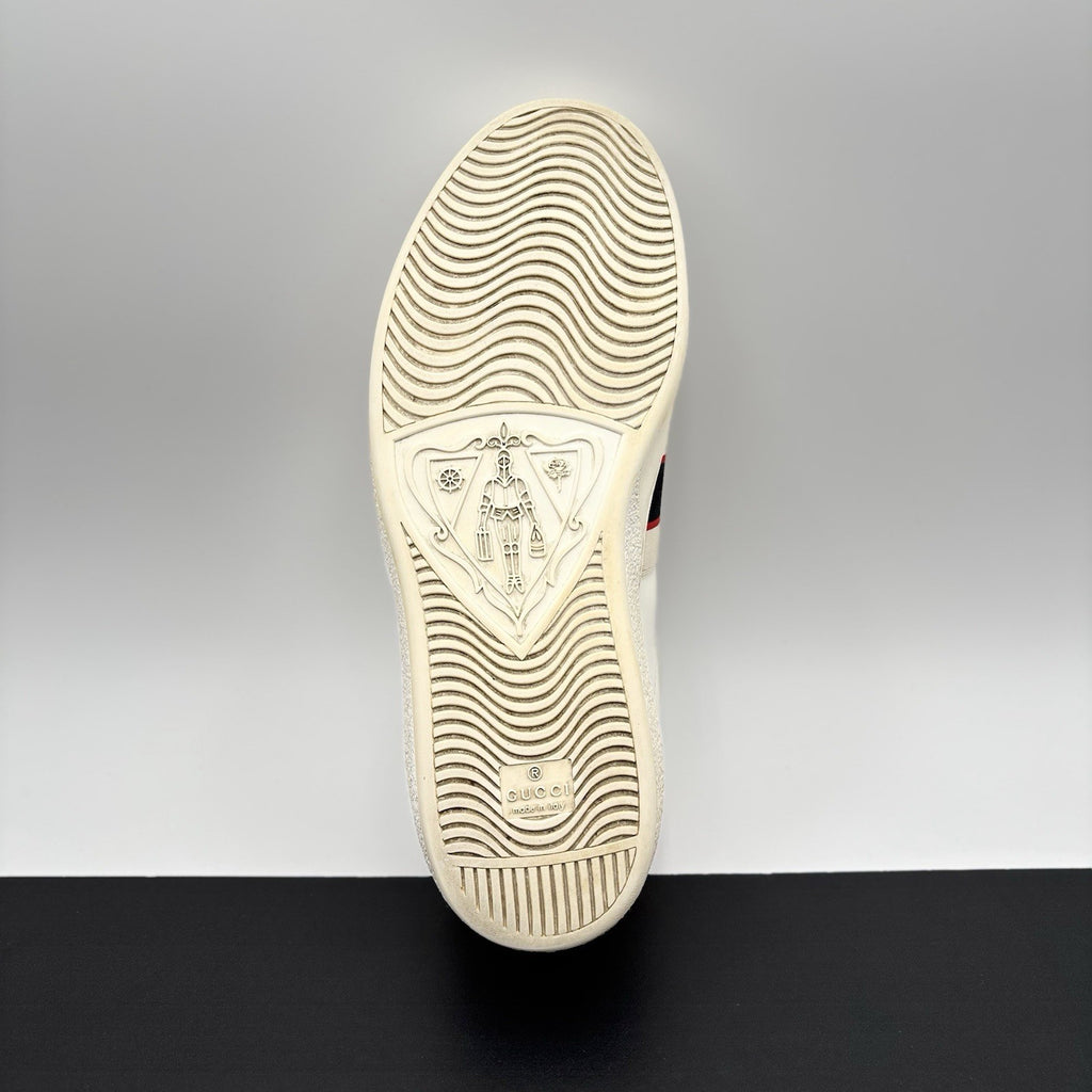 Size 11 G (11.5 US) - Gucci Ace Gucci Stripe ‘ White, Red ‘