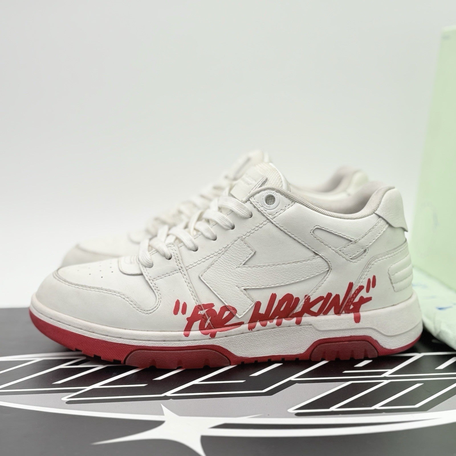 Size 40 (7 US) Off-White Out of Office “For Walking” ' White Red ' | GREAT COND!