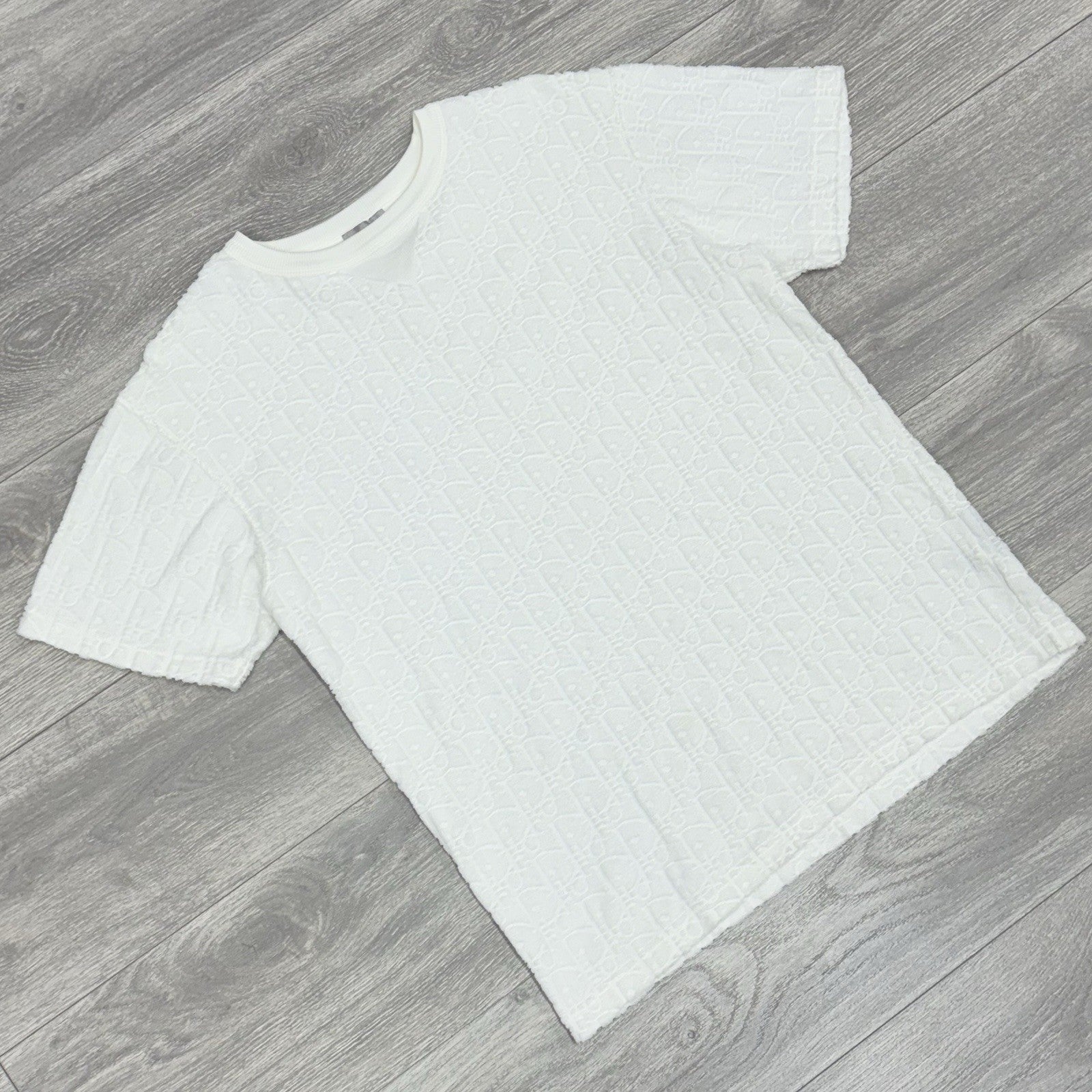 Size XS - Dior Oblique Relaxed Fit Terry Cotton Jacquard T-Shirt ' Off White '