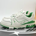 Size 9 LV (10-10.5 US) - Louis Vuitton Trainer ' White Green ' | ONLY WORN 1-3x