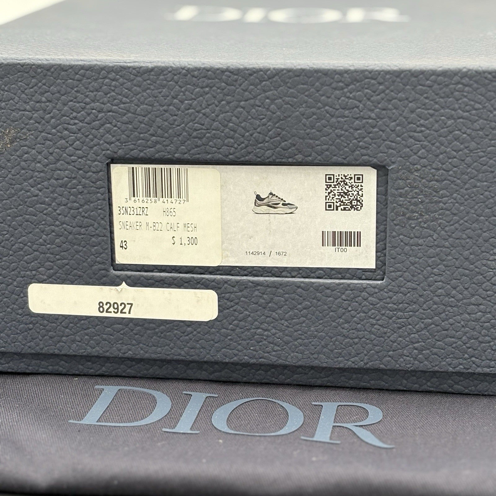 Size 43 (10 US) - Dior B22 Reflective Sneaker ' Silver Blue ' | NEW!