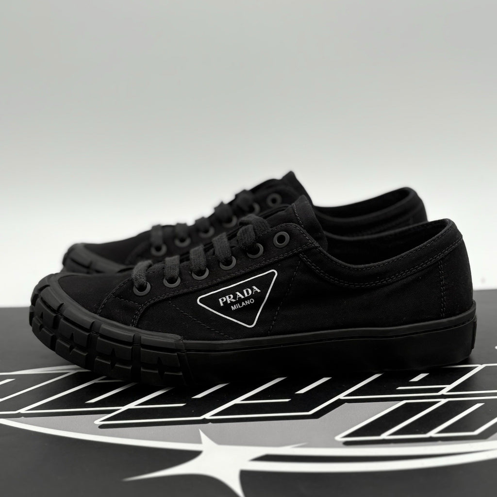 Size 9 UK (10 US) - Prada Gaberdine Wheel Low ' Black ' | GREAT CONDITION!