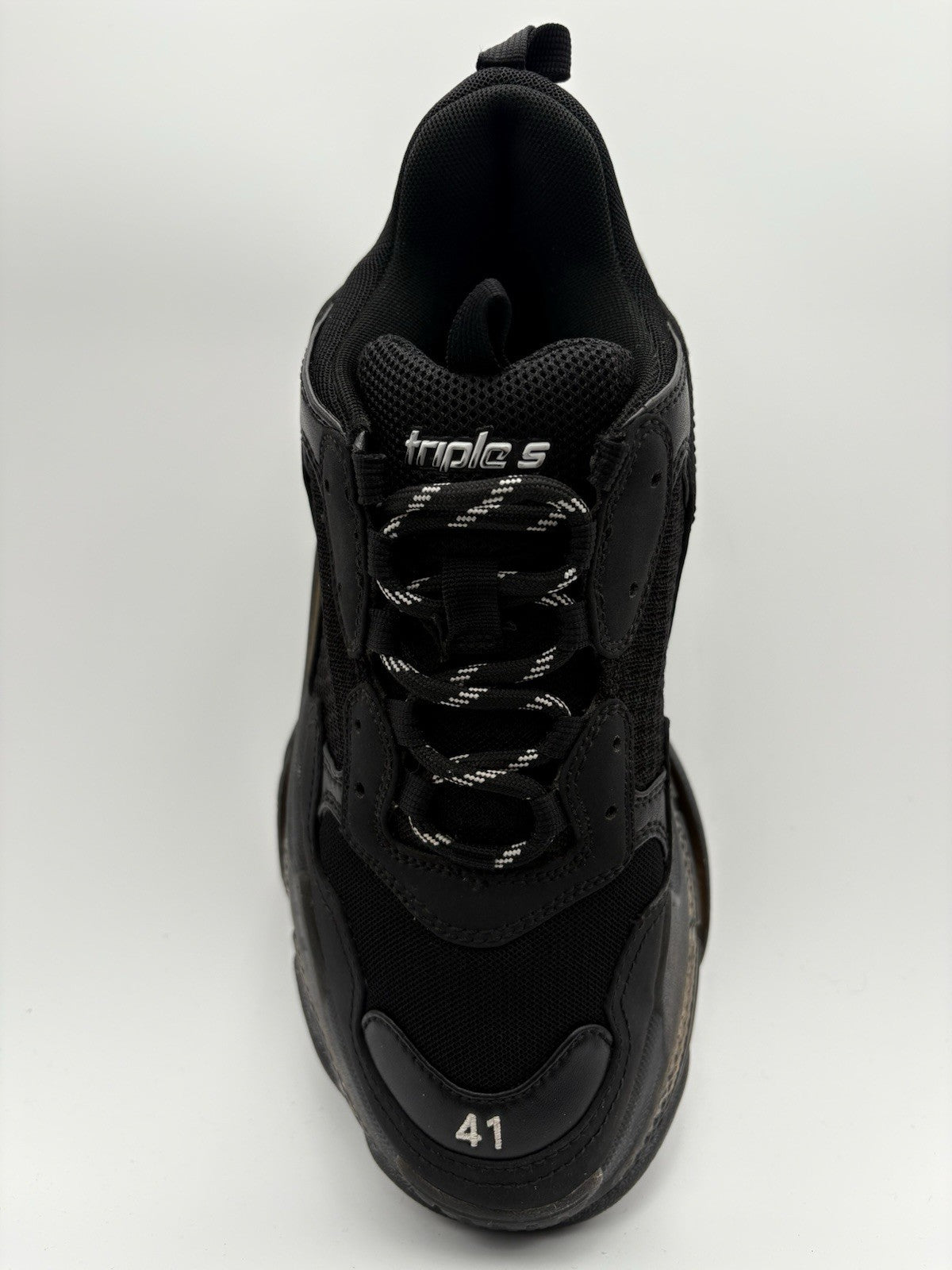 Size 41 (8 US) - Balenciaga Triple S Clear Sole ' Black ' | SUPER CLEAN!