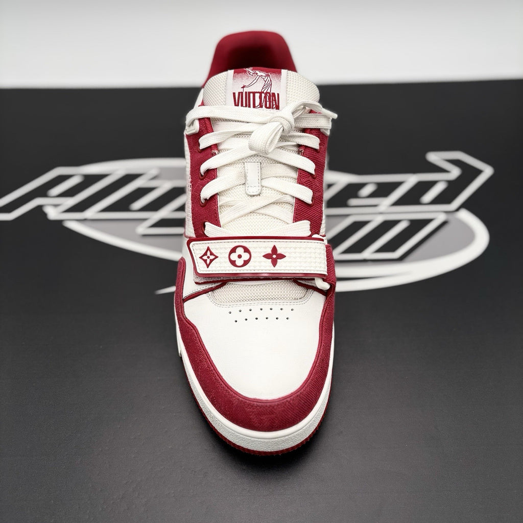 Size 9 LV (10-10.5 US) Louis Vuitton Trainer Strap ' Red, White ' | SUPER CLEAN!