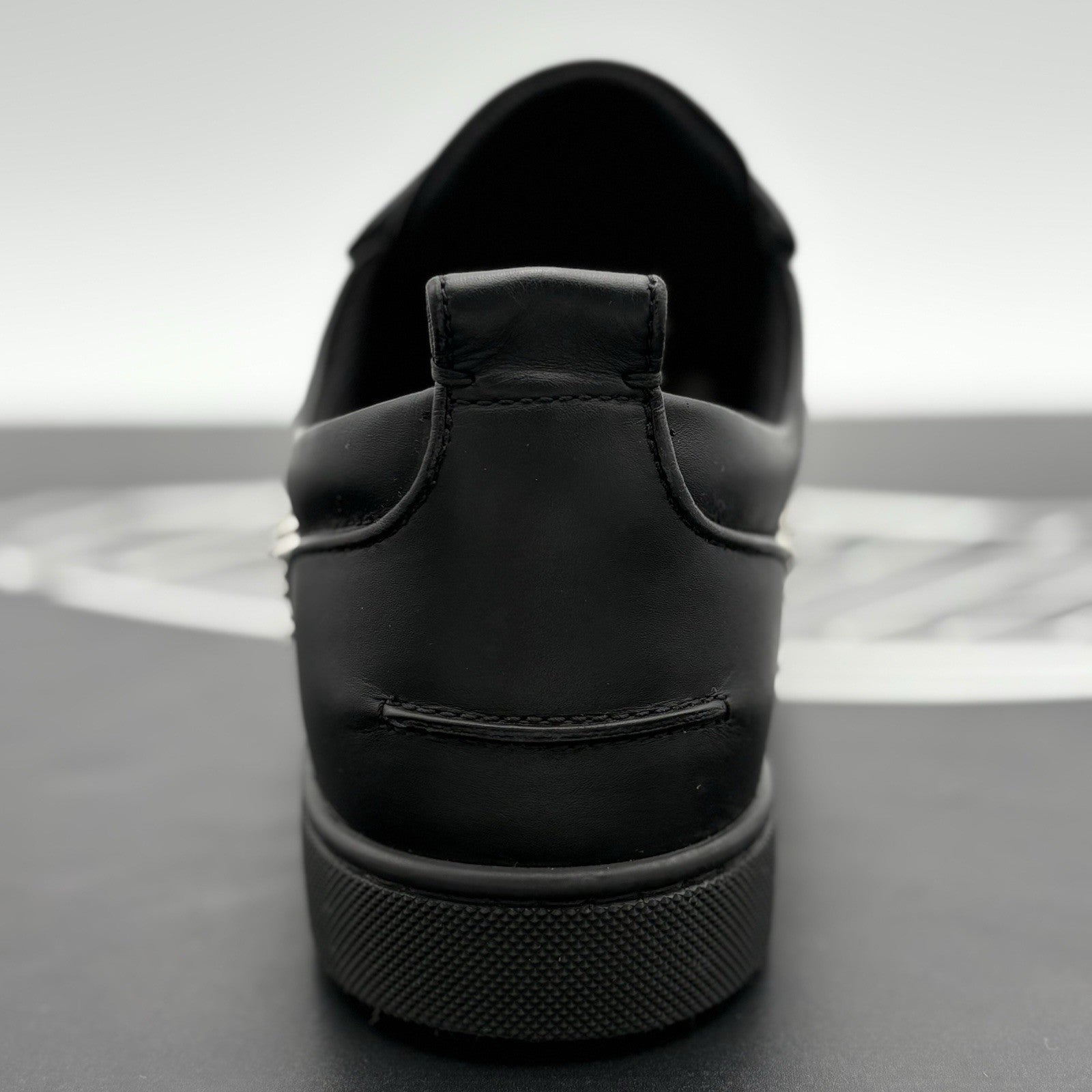 Size 43 (10 US) Christian Louboutin Low Silver Spikes ' Black ' | SUPER CLEAN!