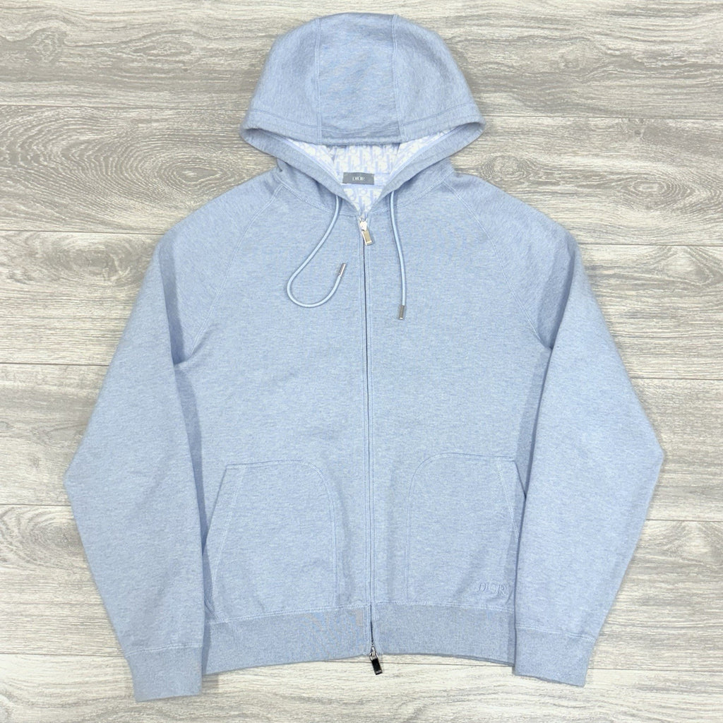 Size XL - Dior Cashmere Knit & Blue Cotton Hooded Track Jacket  | SUPER CLEAN!