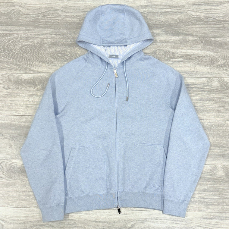 Cashmere Knit & Blue Cotton Hooded Track Jacket — photo 2