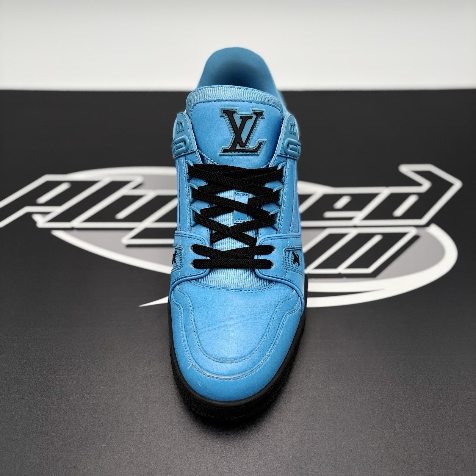 Size 7 LV (8-8.5 US) - Louis Vuitton Trainer ' Blue, Black ' | GOOD CONDITION!
