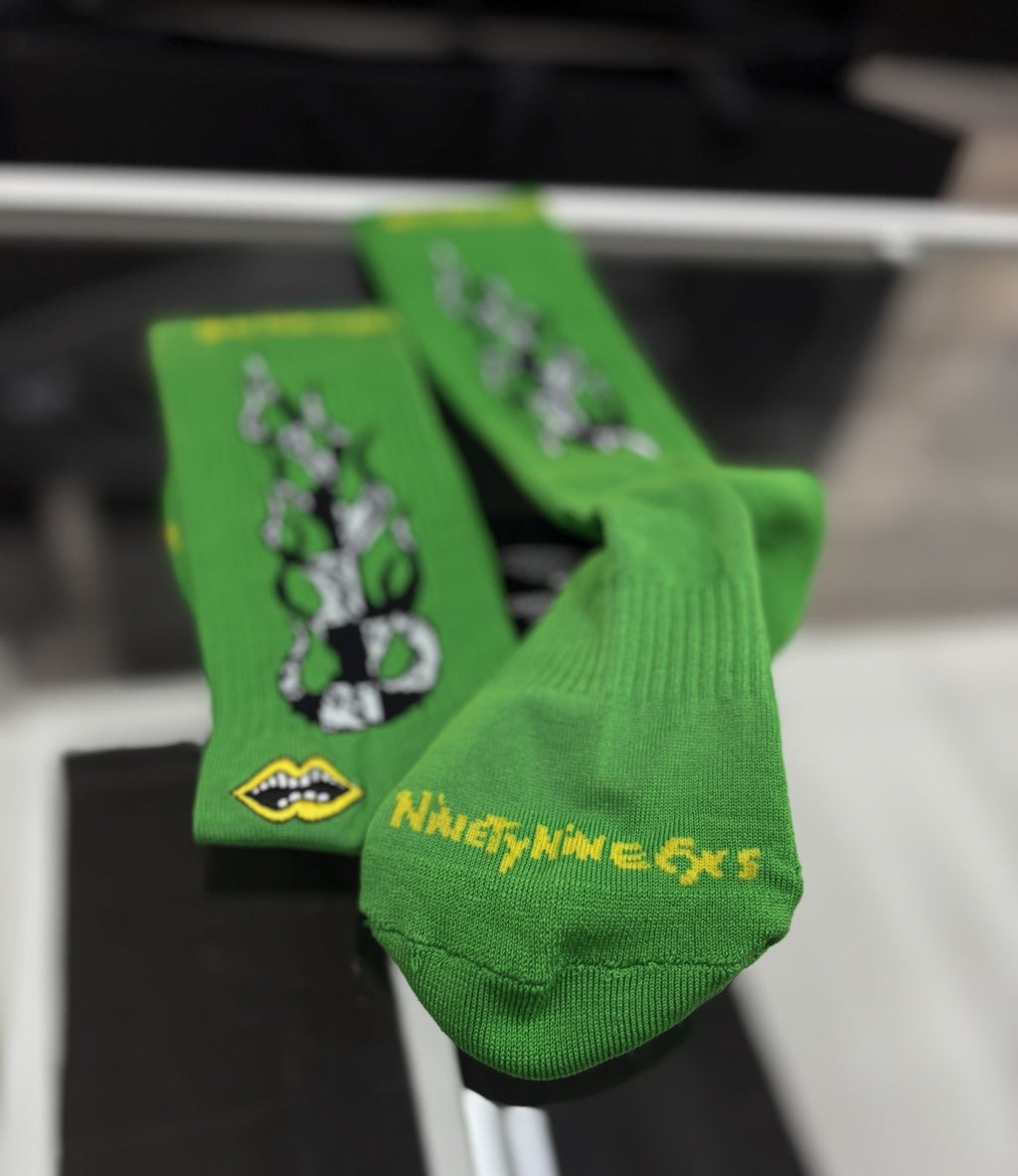 Size Small (4-6 US) - Chrome Hearts X Matty Boy Flame Socks ' Black ' | NEW!