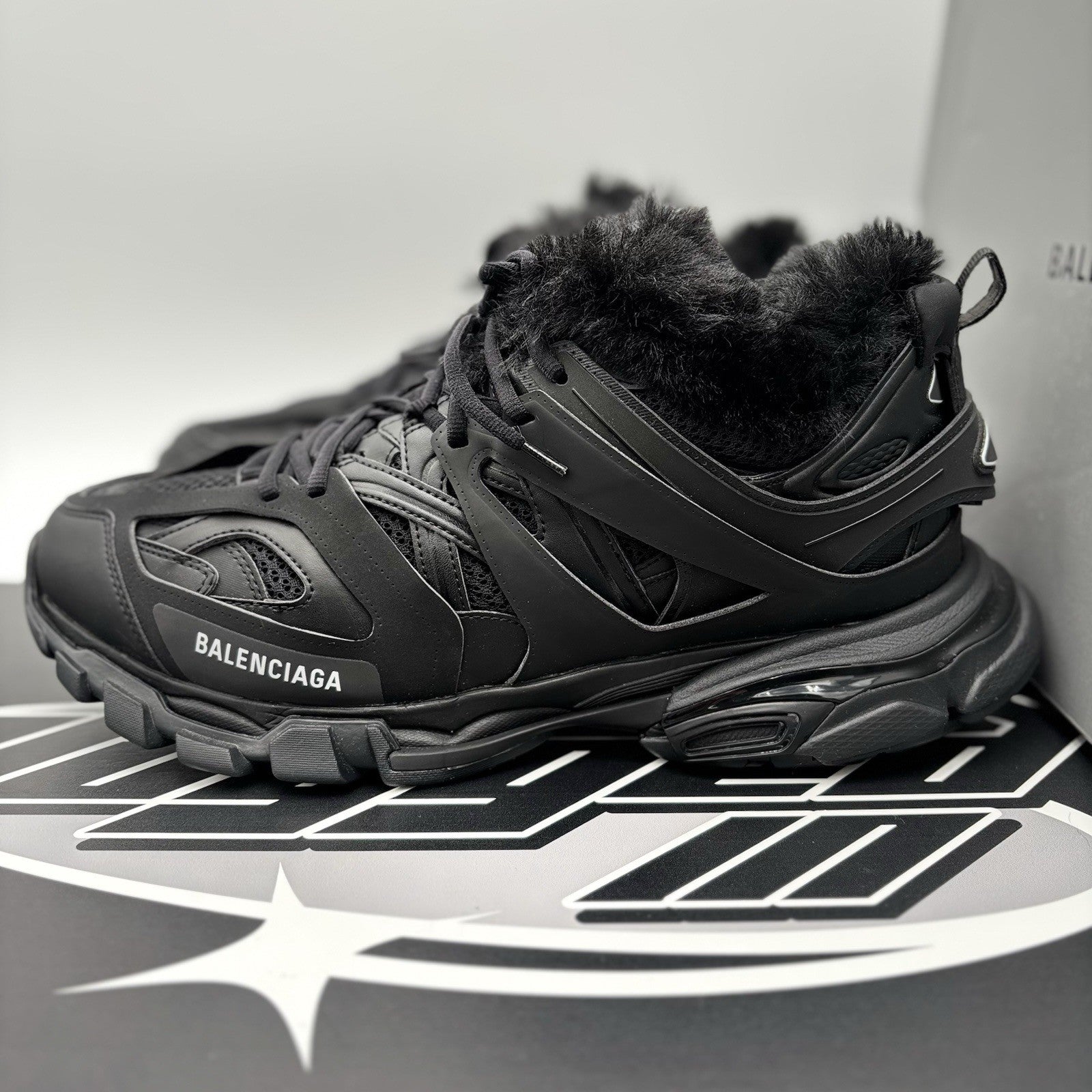 Size 46 (US 13) - Balenciaga Track Faux Fur ‘ Black ' | BRAND NEW!