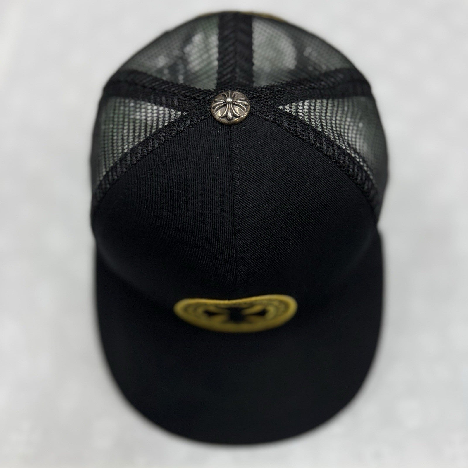 Chrome Hearts Plus Cross Seal Stamp Trucker Hat ' Black ' | GOOD CONDITION!