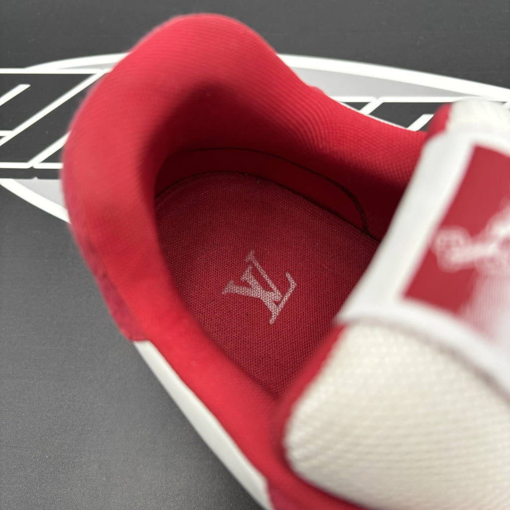 Size 9 LV (10-10.5 US) Louis Vuitton Trainer Strap ' Red, White ' | SUPER CLEAN!
