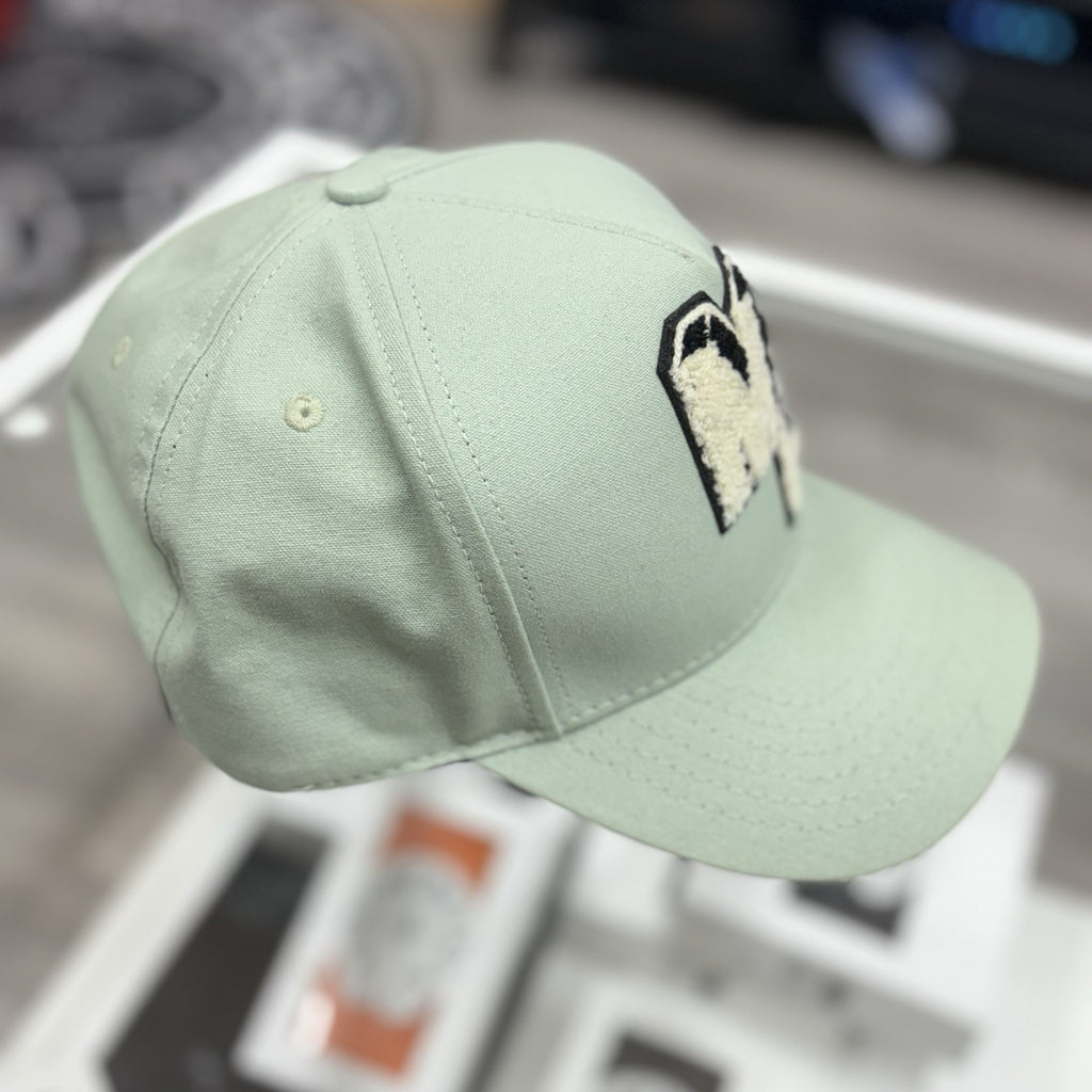 Amiri Chenille MA Patch Canvas Hat ' Frosty Green ' | SUPER CLEAN!