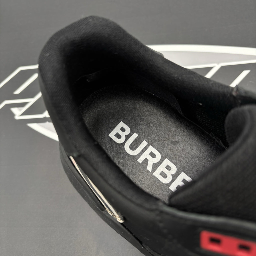 Size 46 (13 US) Burberry Check Suede Leather Vintage ' Black ' | GOOD CONDITION!