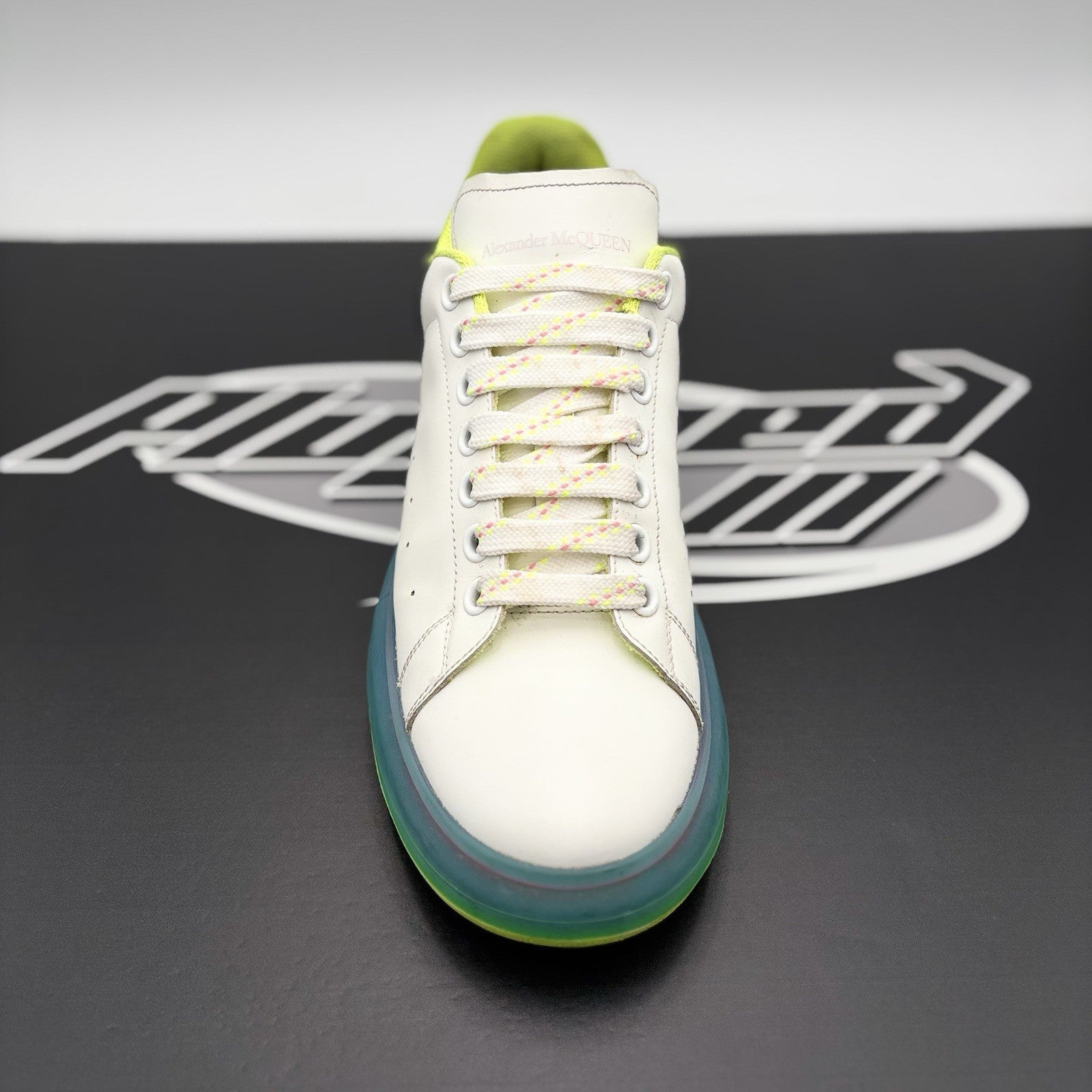 Size 42 (9 US) Alexander McQueen ' Transparent Sole/White Iridescent '
