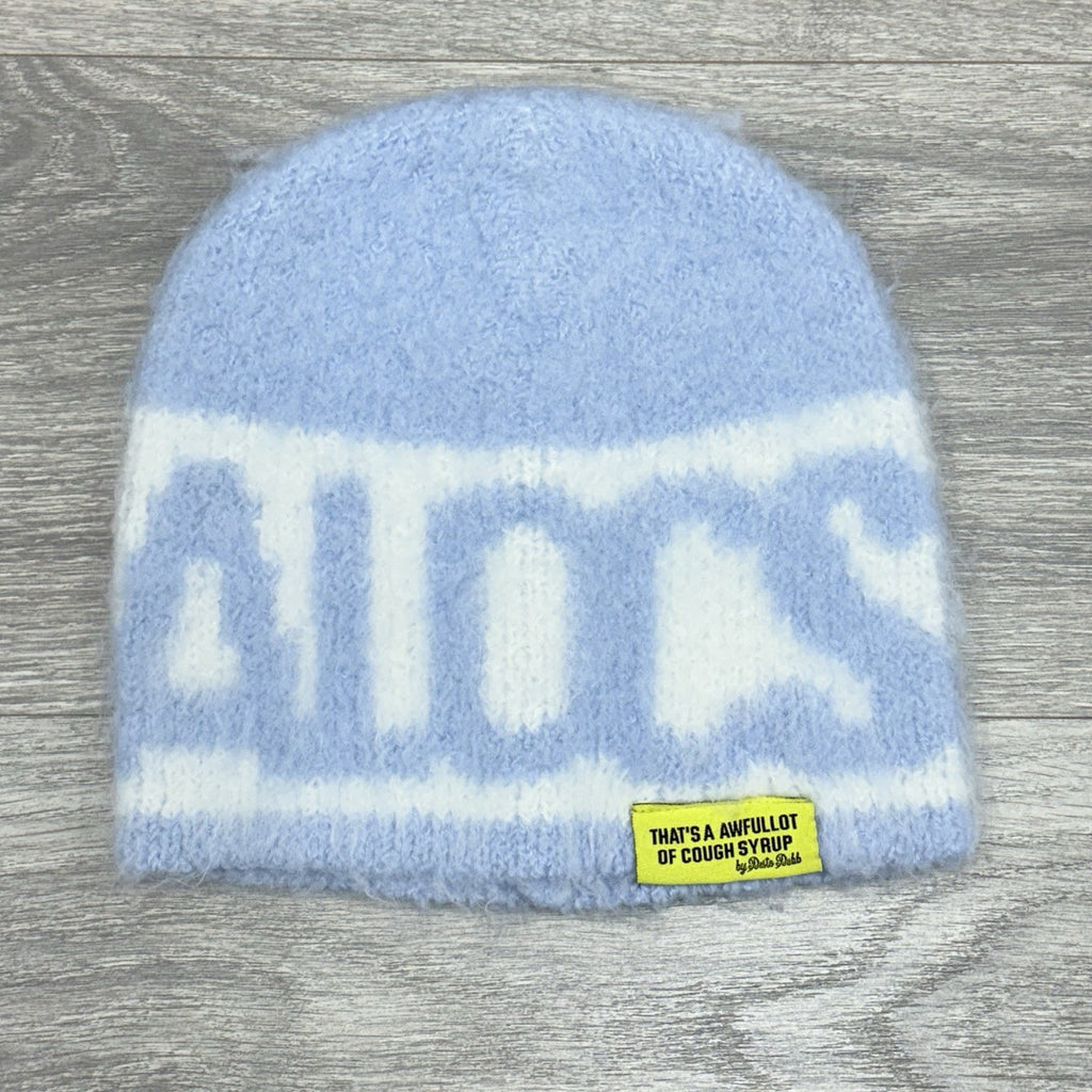 Thats An Awful Lot Of Cough Syrup Mohair Beanie ' Light Blue ' | NEW!