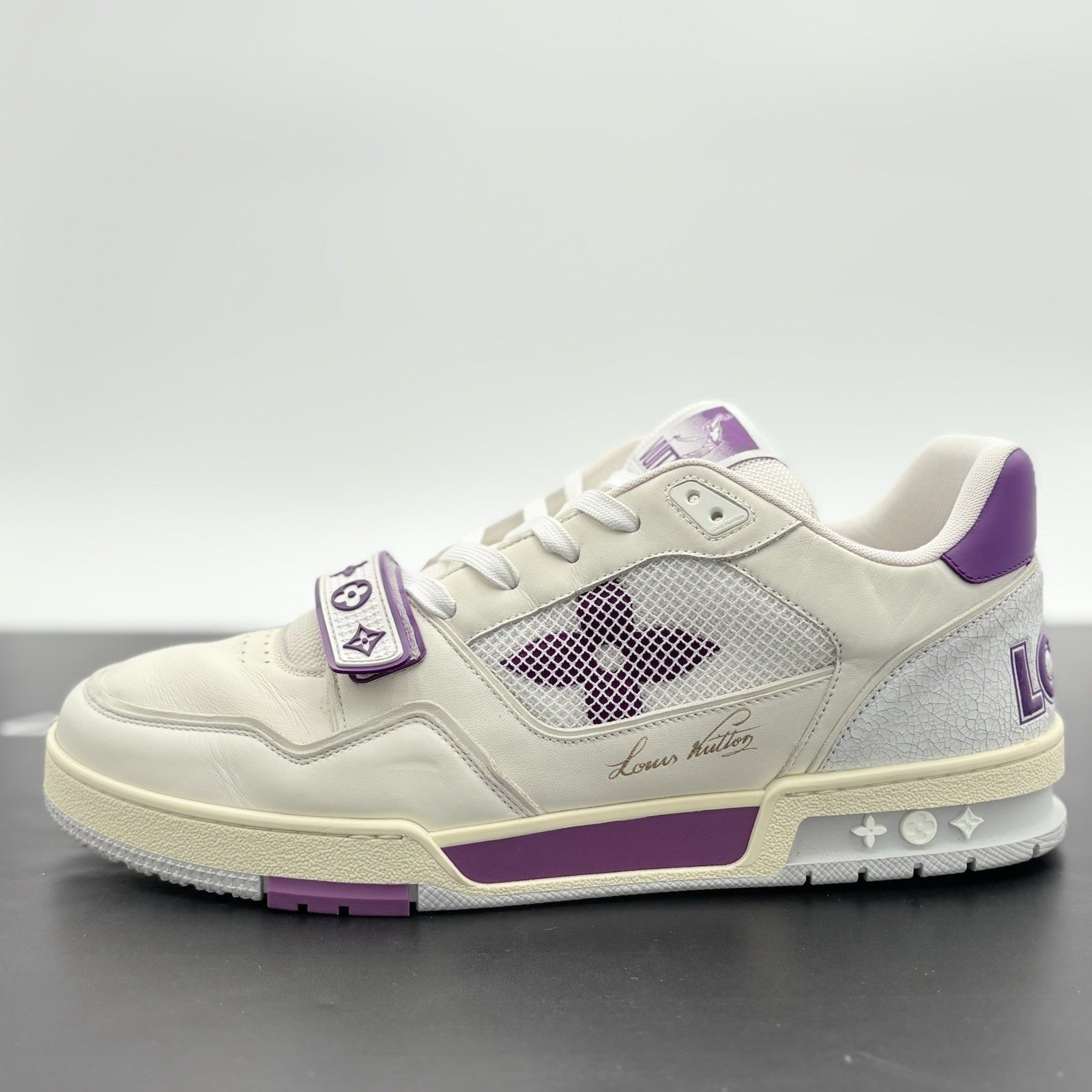 Size 12 LV (13-13.5 US) Louis Vuitton Strap Trainer ' Purple ' | SUPER CLEAN!