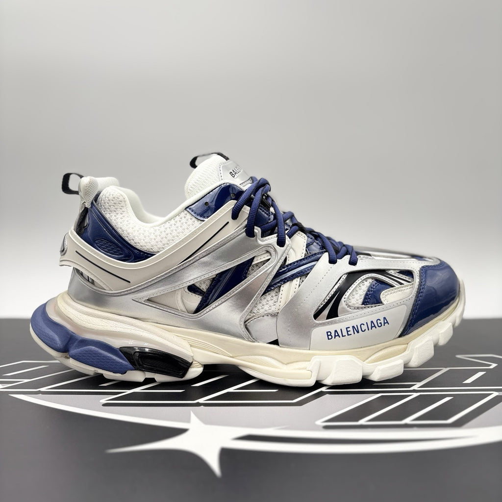 Size 46 (13 US) - Balenciaga Track LED Sneaker ' Silver Navy ' | BRAND NEW!