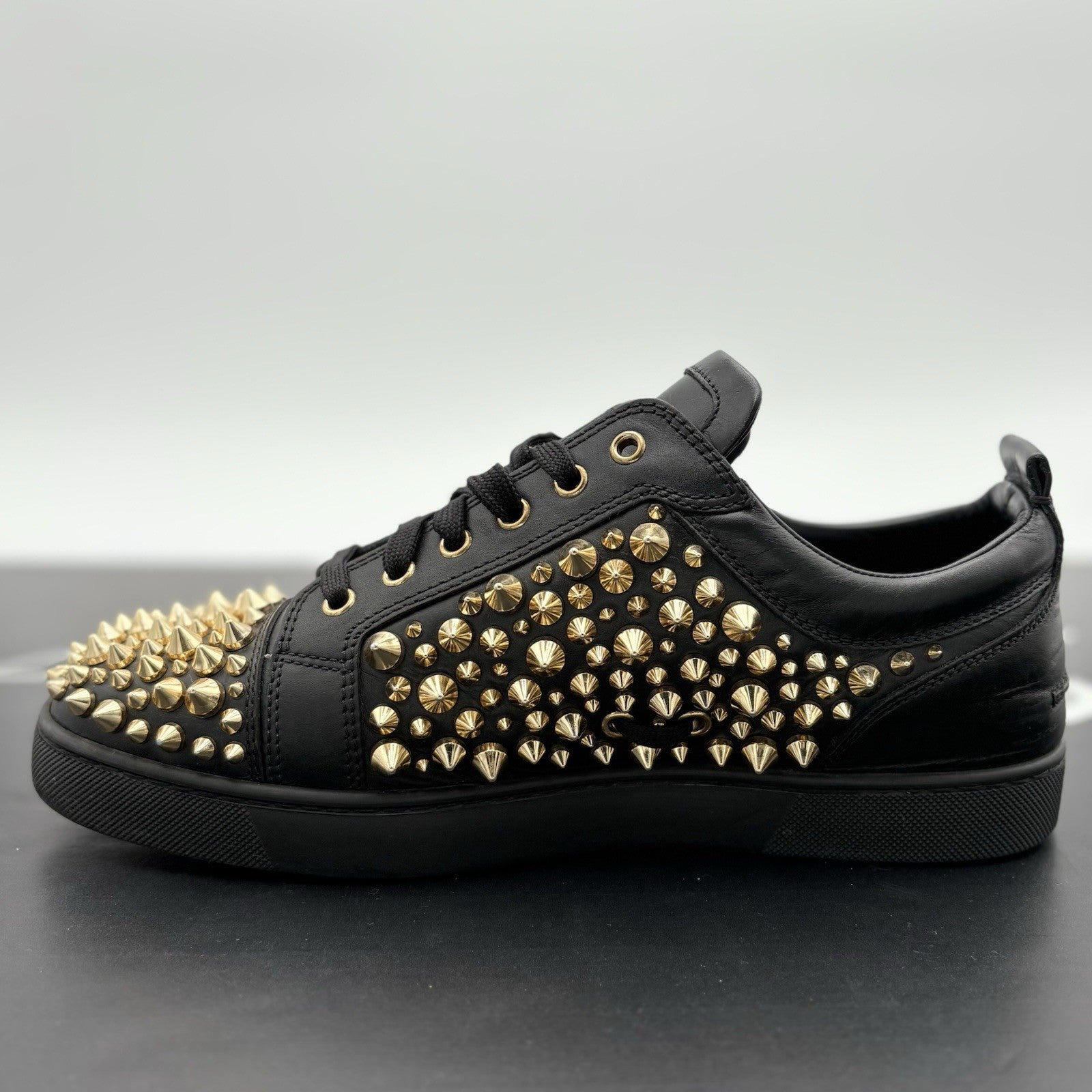Size 43 (10 US) Christian Louboutin Low Spiked Sneaker  ' Black Gold ' | GOOD!