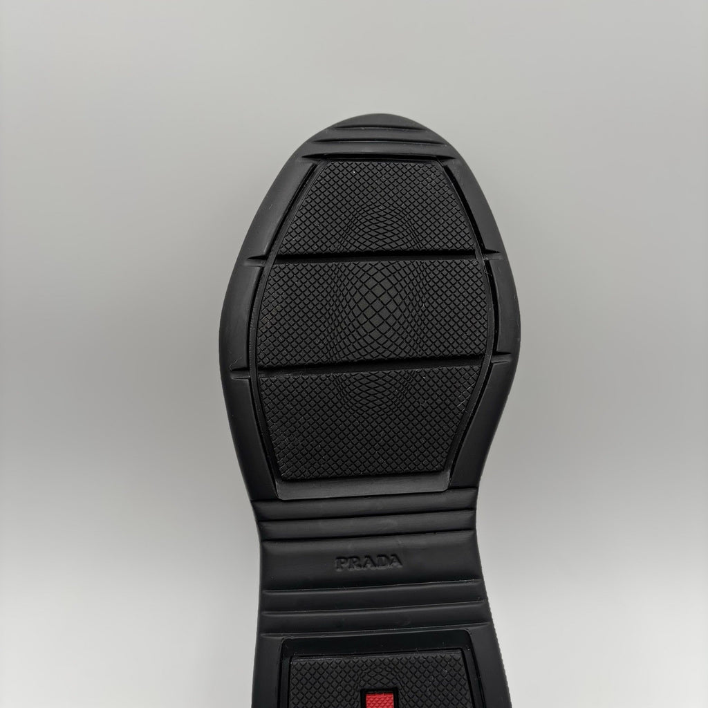 Size 8 UK (9 US) - Prada Americas Cup ' Black Leather ' | GOOD CONDITION!
