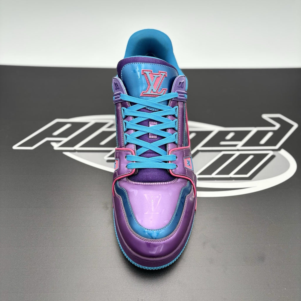 Size 11 LV (12-12.5 US) Louis Vuitton Trainer 'Purple Teal Metallic' GREAT COND!