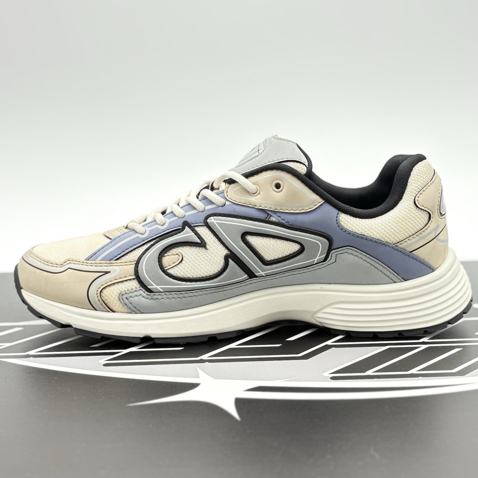 Size 44 (11 US) - Dior B30 Reflective Sneaker ' White Beige Blue ' | SUPER CLEAN