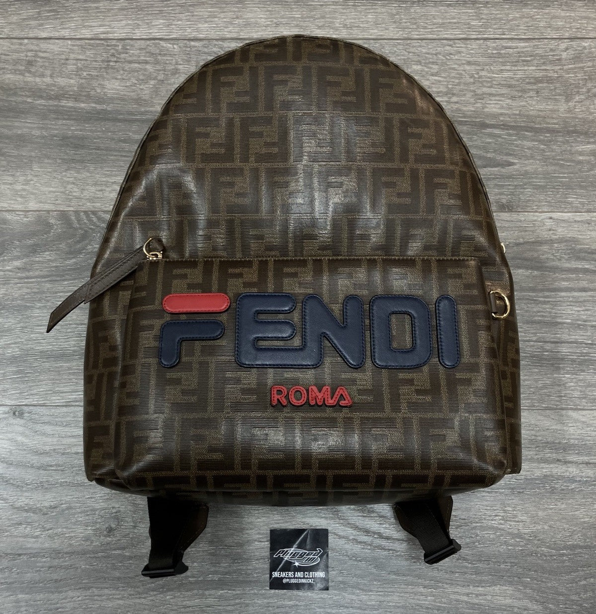 Fendi x Fila Brown Zucca Coated Canvas Mania Backpack