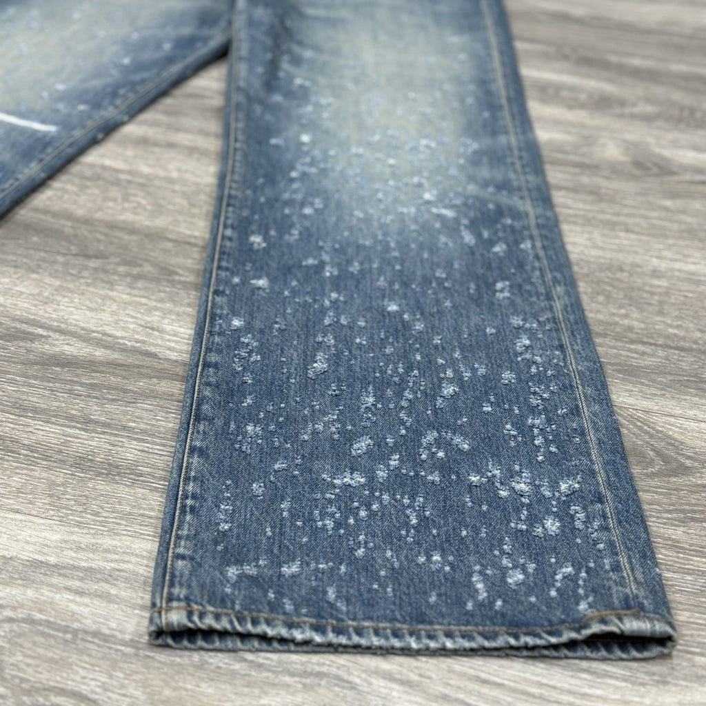 Size 34 - Amiri Shotgunned Distressed Baggy Jeans ' Indigo ' | SUPER CLEAN!