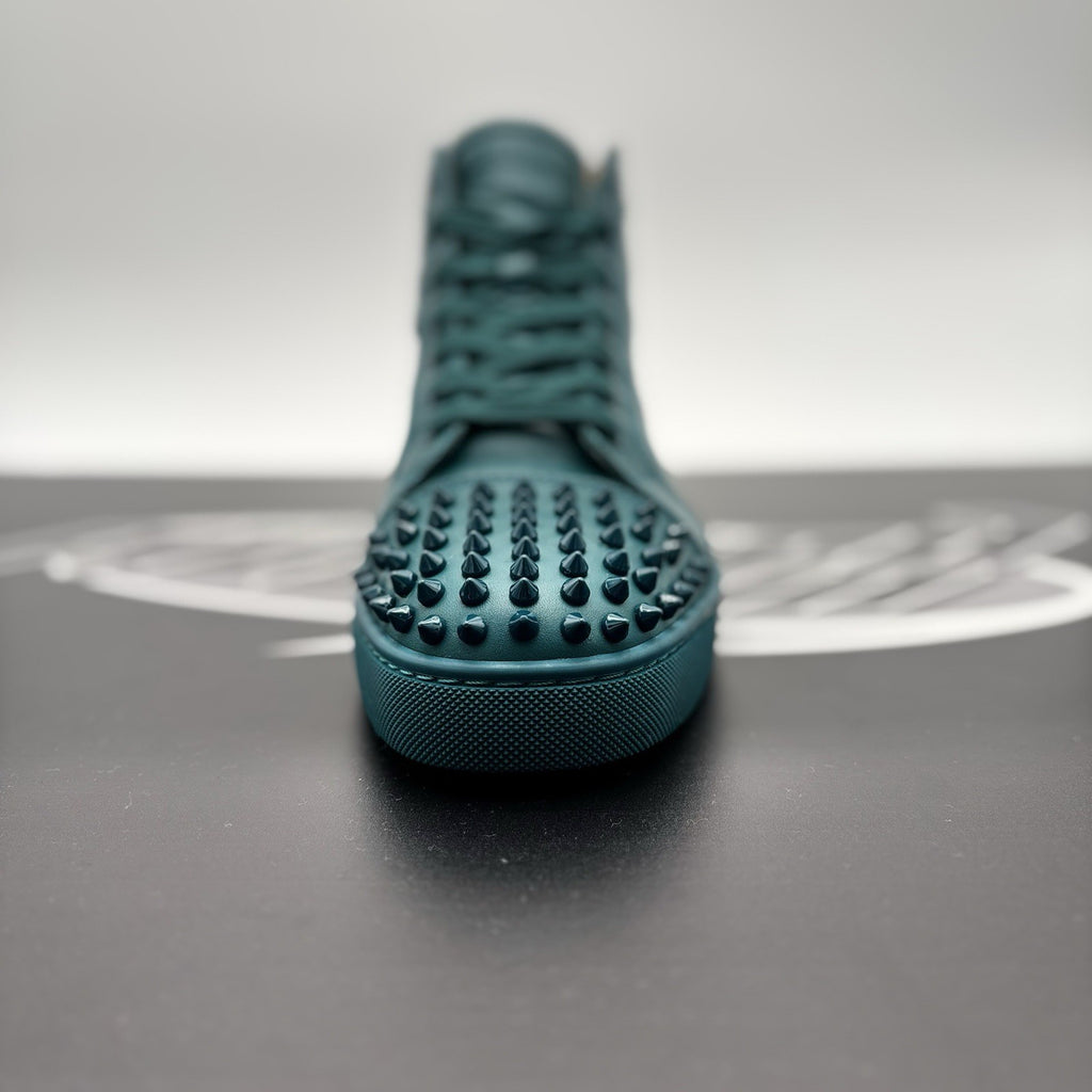 Size 42 (9 US) - Christian Louboutin Flat Spikes ' Green ' | GREAT CONDITION!