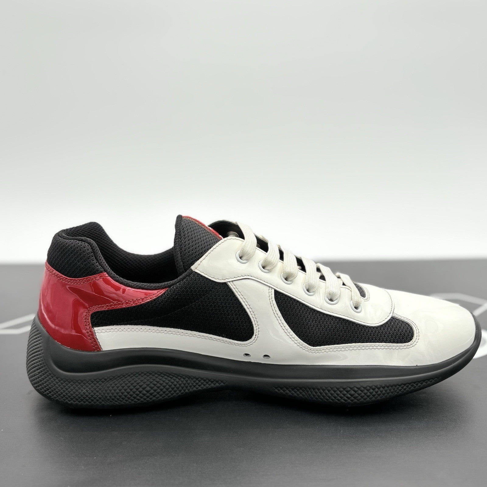 Size 10 UK (11 US) Prada Americas Cup ' Black White Red ' | SUPER CLEAN!