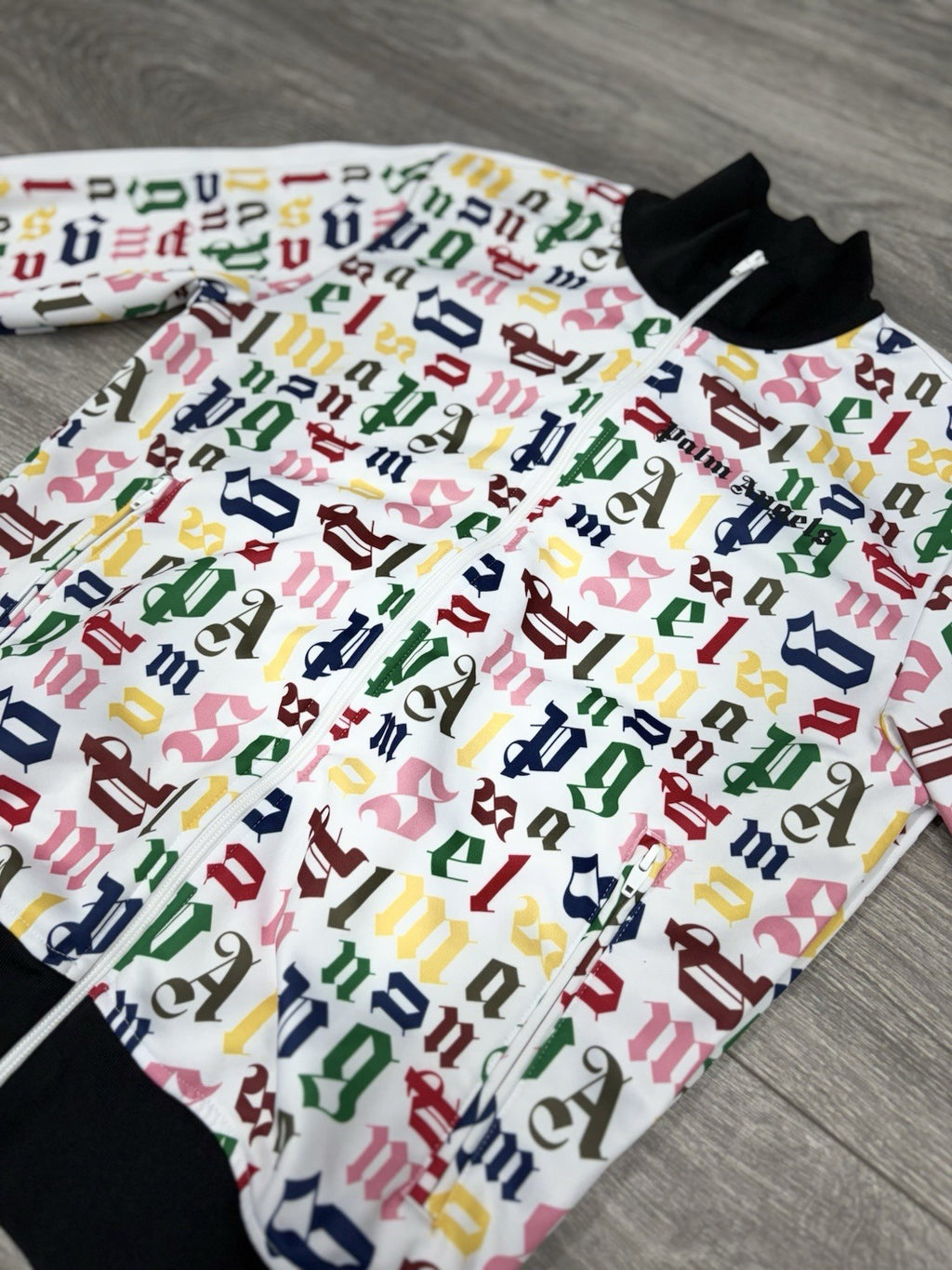 Size Medium - Palm Angels Logo Track Jacket ' White Multi Color ' | EXCELLENT!