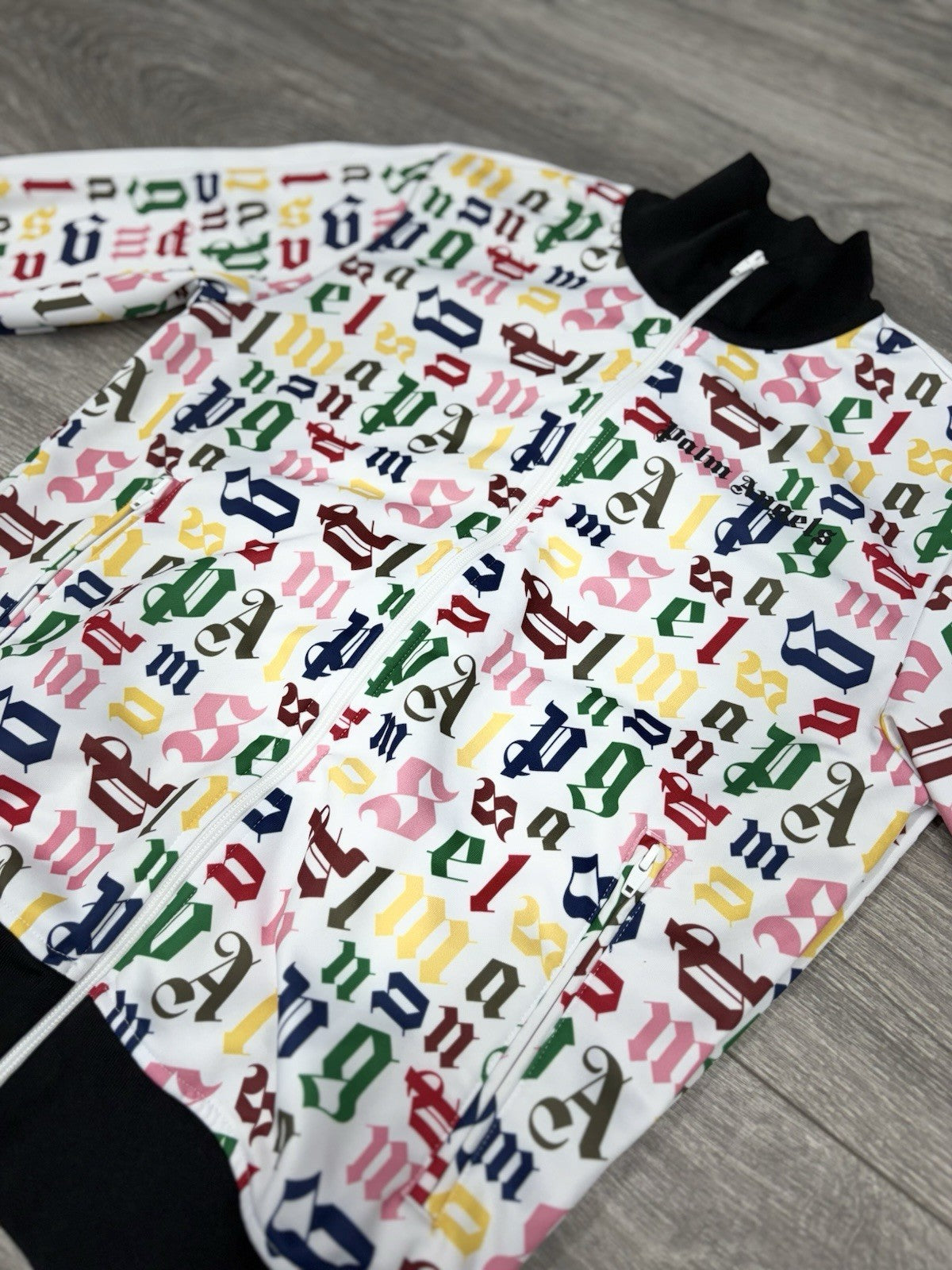 Size Medium - Palm Angels Logo Track Jacket ' White Multi Color ' | EXCELLENT!