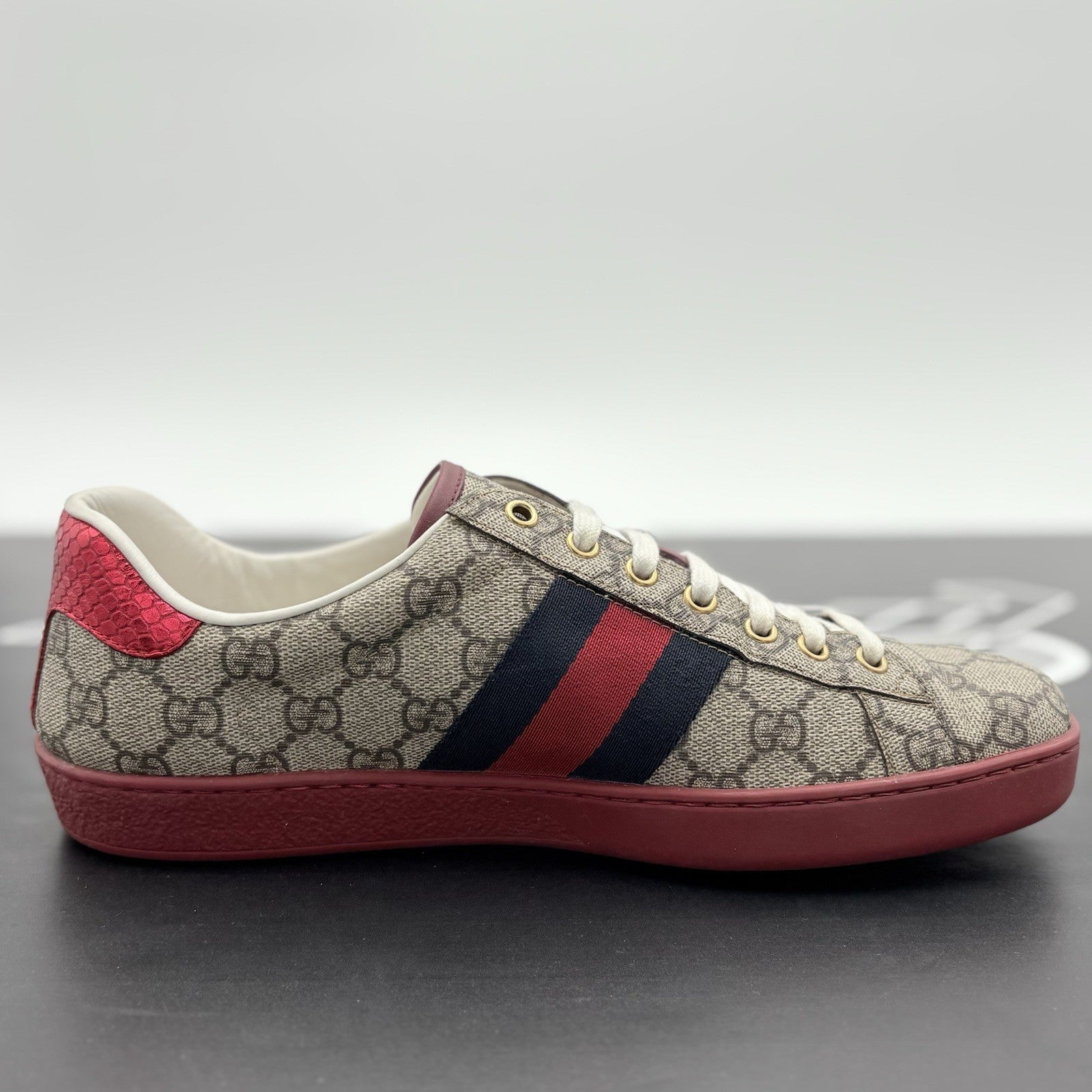 Size 8 G (8.5 US) Gucci Ace GG Supreme ' Beige ' | GREAT CONDITION!