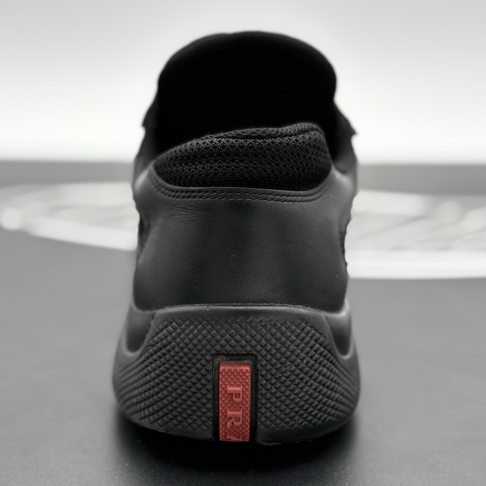 Size 7 UK (8 US) - Prada Americas Cup ' Black Leather ' | GOOD CONDITION!