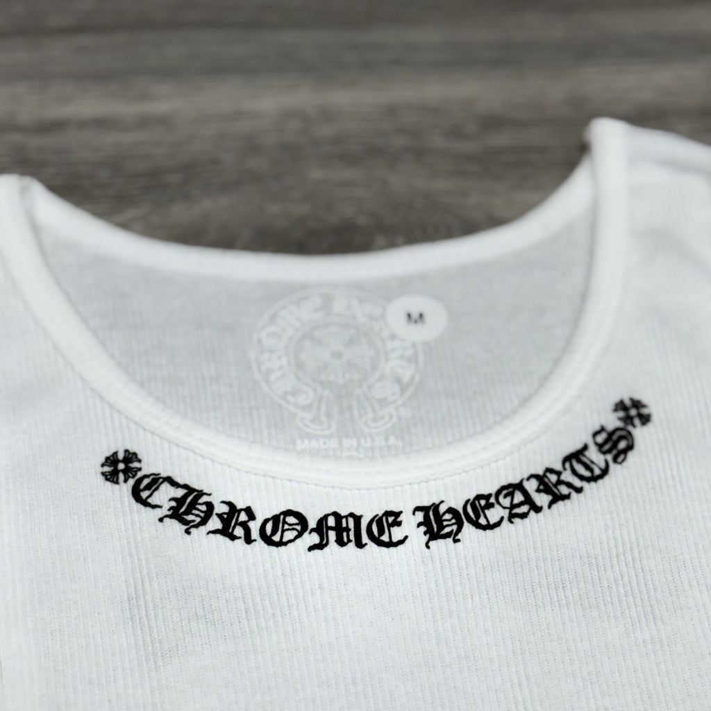 Size Medium - Chrome Hearts Scroll Logo Tank Top ' White Black ' | BRAND NEW!