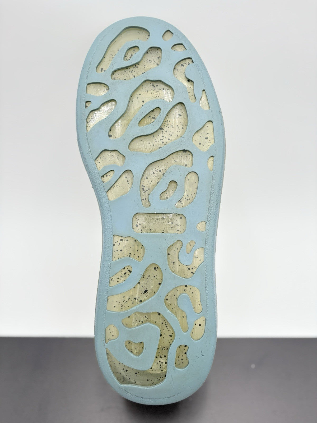 Size 44 (11 US) Alexander McQueen Clear Sole ' Splatter Blue ' | GREAT CONDITION