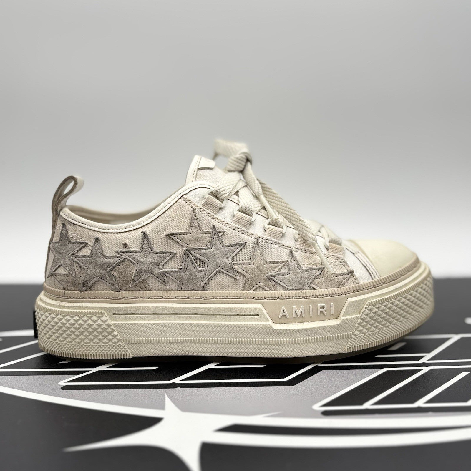 Size 36 (5.5W US) - Amiri Stars Court Low  ' Beige, Grey ' | GOOD COND!