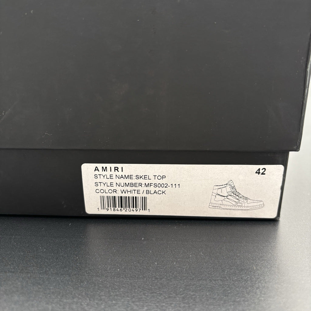 Size 42 (US 9) - Amiri Skel High Top Sneakers ' Black, White ' | NEW!