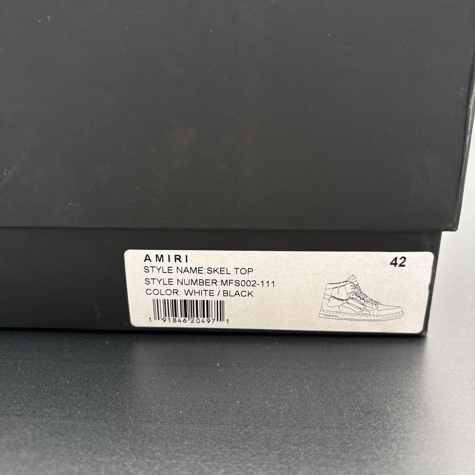 Size 42 (US 9) - Amiri Skel High Top Sneakers ' Black, White ' | NEW!