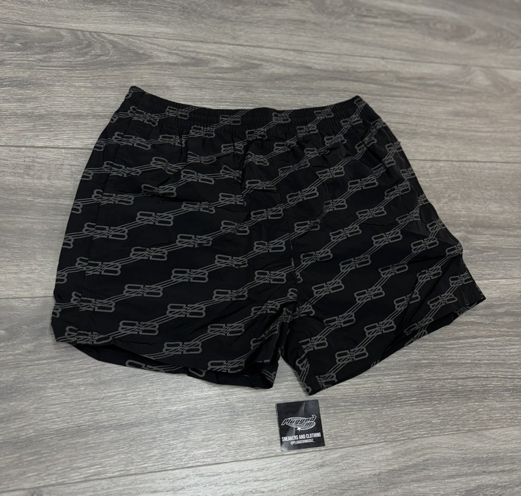 Size XS - Balenciaga BB Monogram Swim Shorts ' Black ' | NEW!